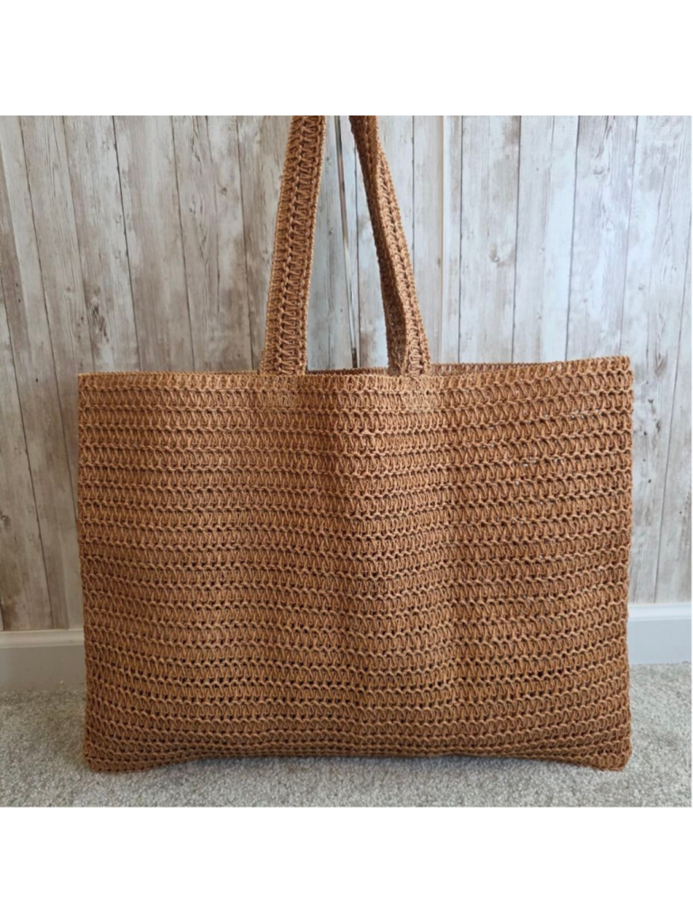 Burberry Tan Woven Raffia Beach Tote - Picture 7 of 9
